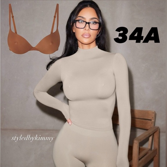 SKIMS Ultimate Push Up Nipple Bra in 34A Bronze NWT NEW - Picture 1 of 6